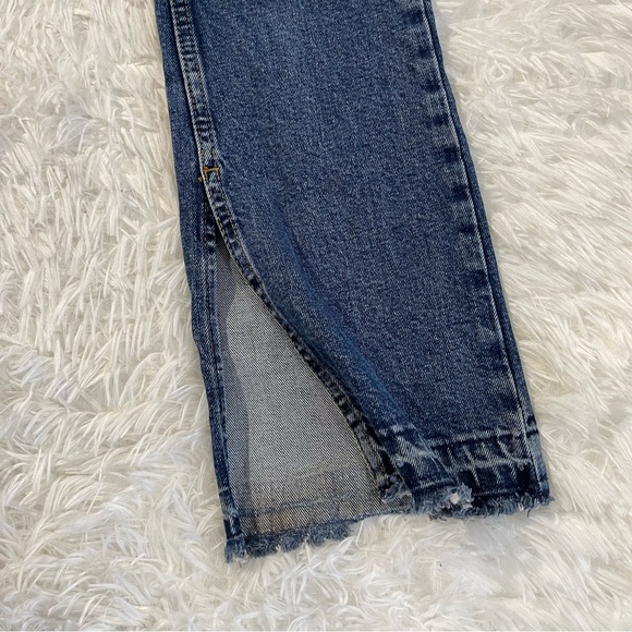 We The Free Jeans Womens Size 24 Split Raw Hem Button Fly Pockets Medium Wash - Picture 5 of 10